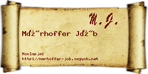Márhoffer Jób névjegykártya